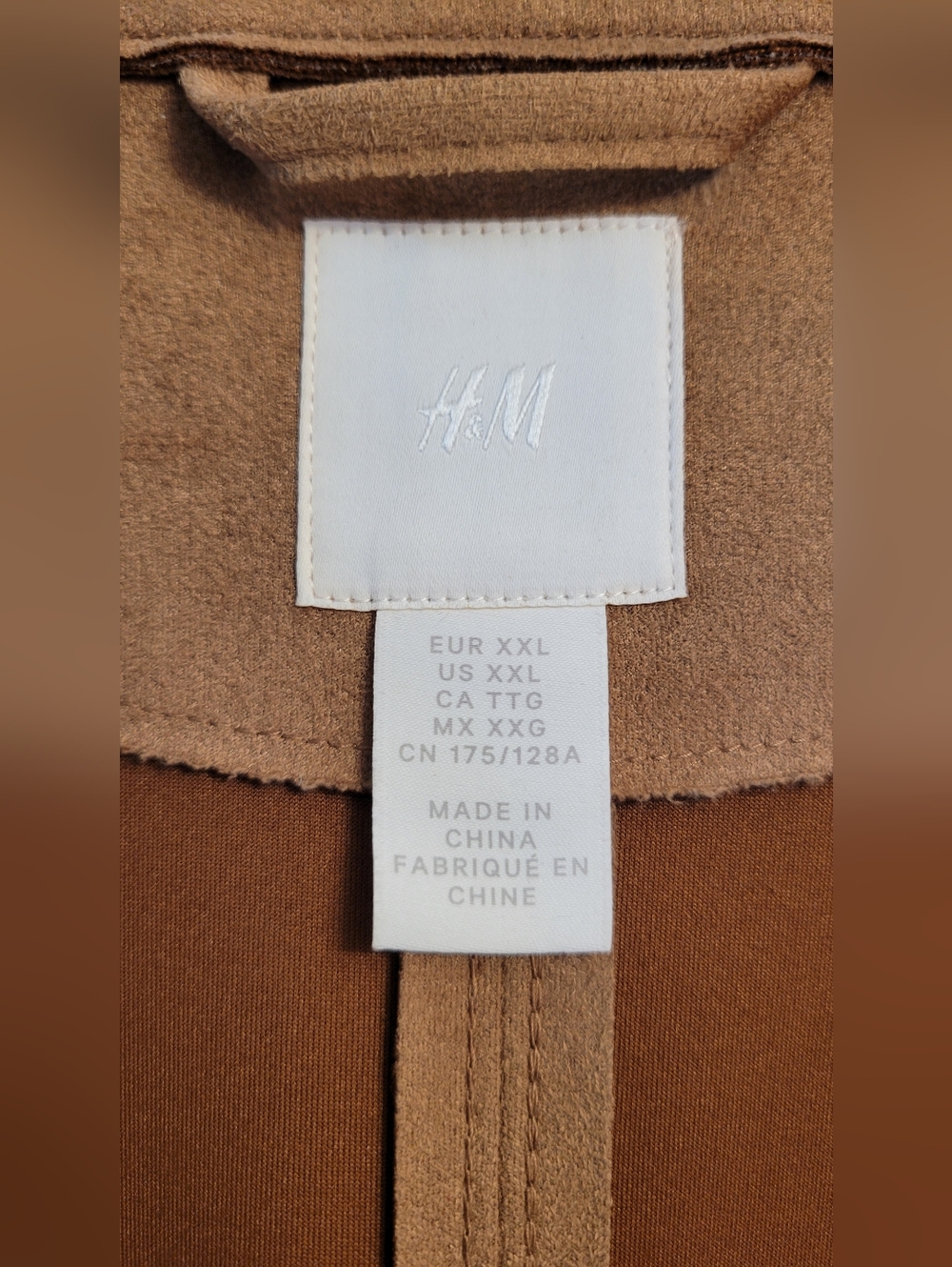 H&M Tan Faux Suede Trench Coat EXCELLENT - Picture 6 of 6